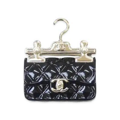 CHANEL Metal Bag Brooch "Black/Gold"