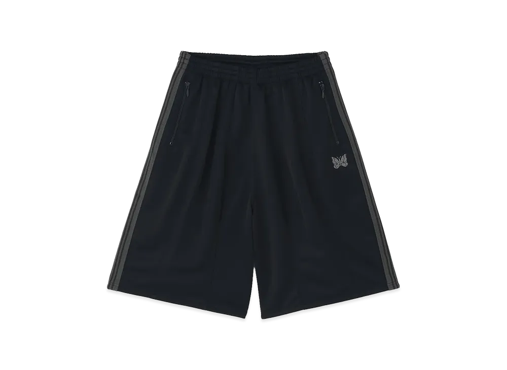 NEEDLES x LHP H.D.Track Pant Shorts - Poly Smooth "Black/Charcoal"