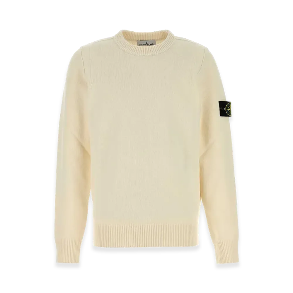 Stone Island Ivory Wool Blend Sweater "White"