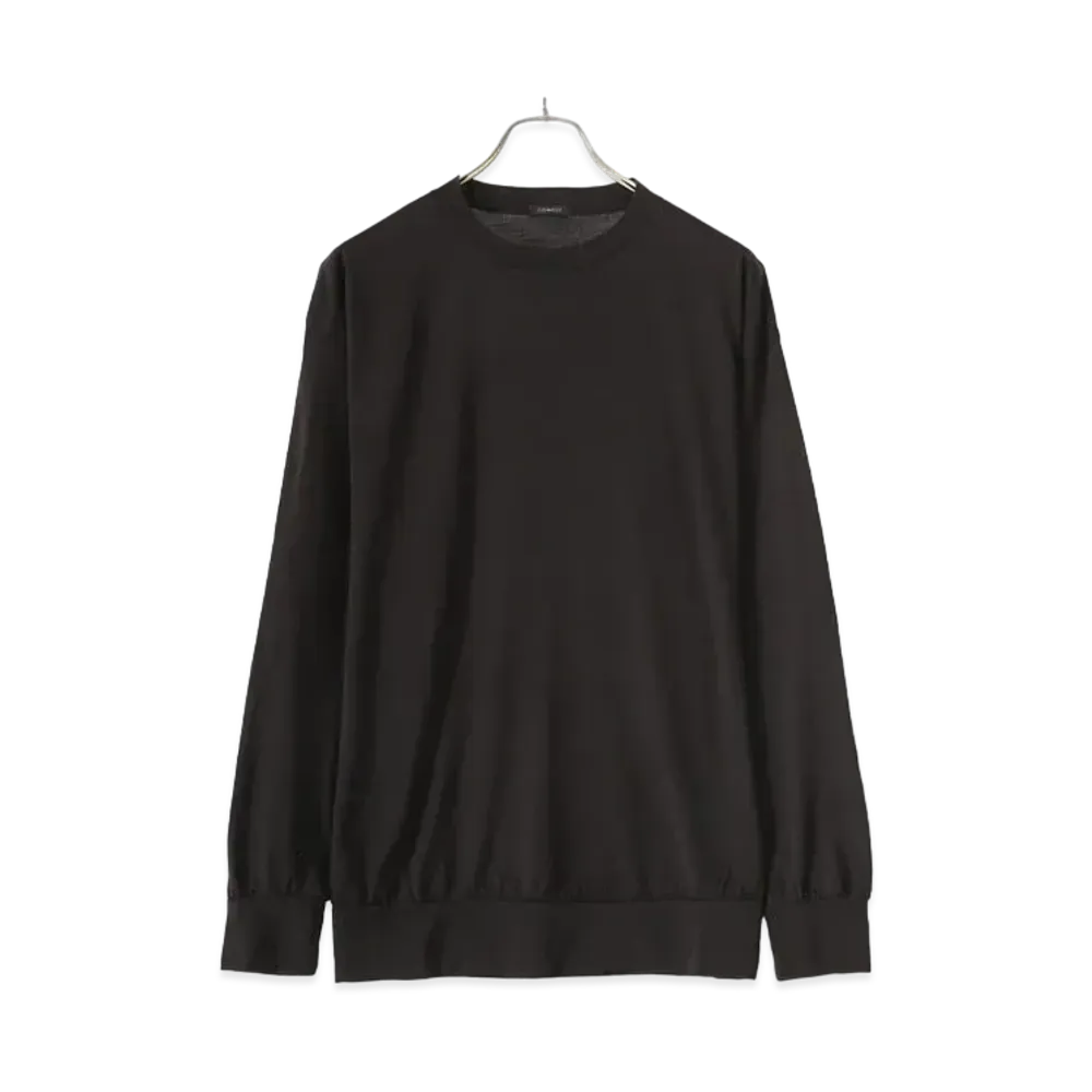 COMOLI Summer Wool Long Sleeve Crew "Brown"