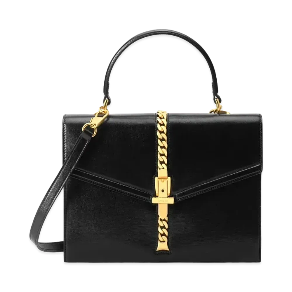 GUCCI Sylvie 1969 Small Top Handle Bag "Black"