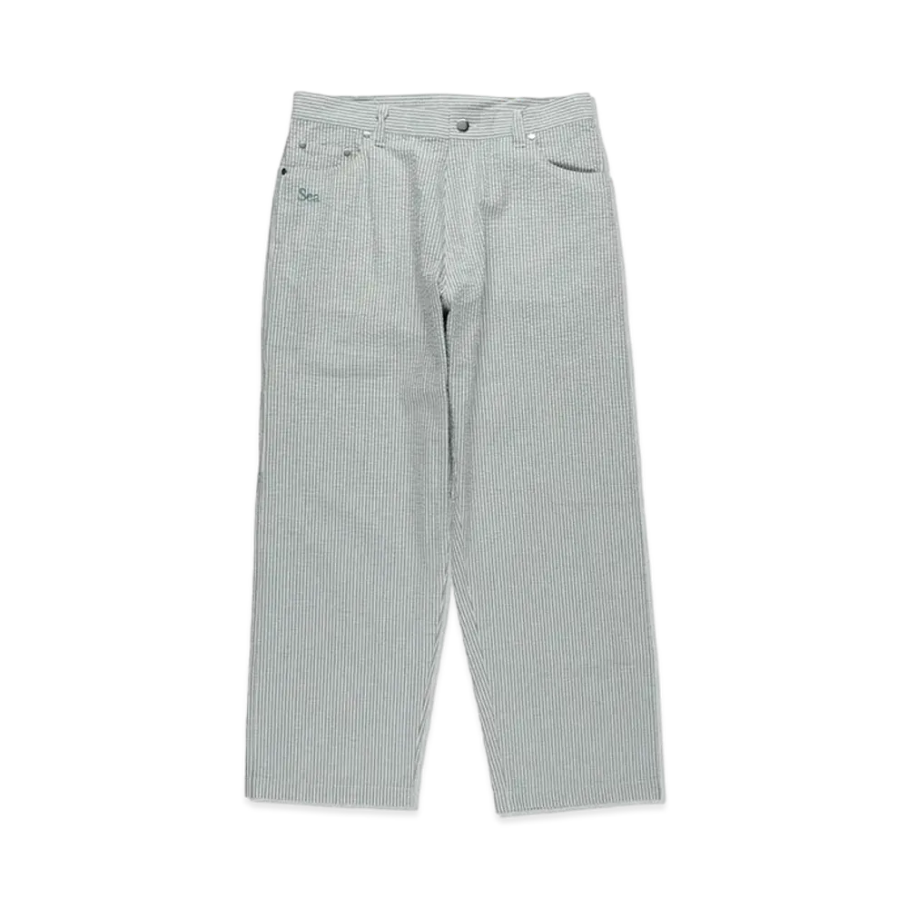 WIND AND SEA Seersuker Stripe Painter Pants "Green"