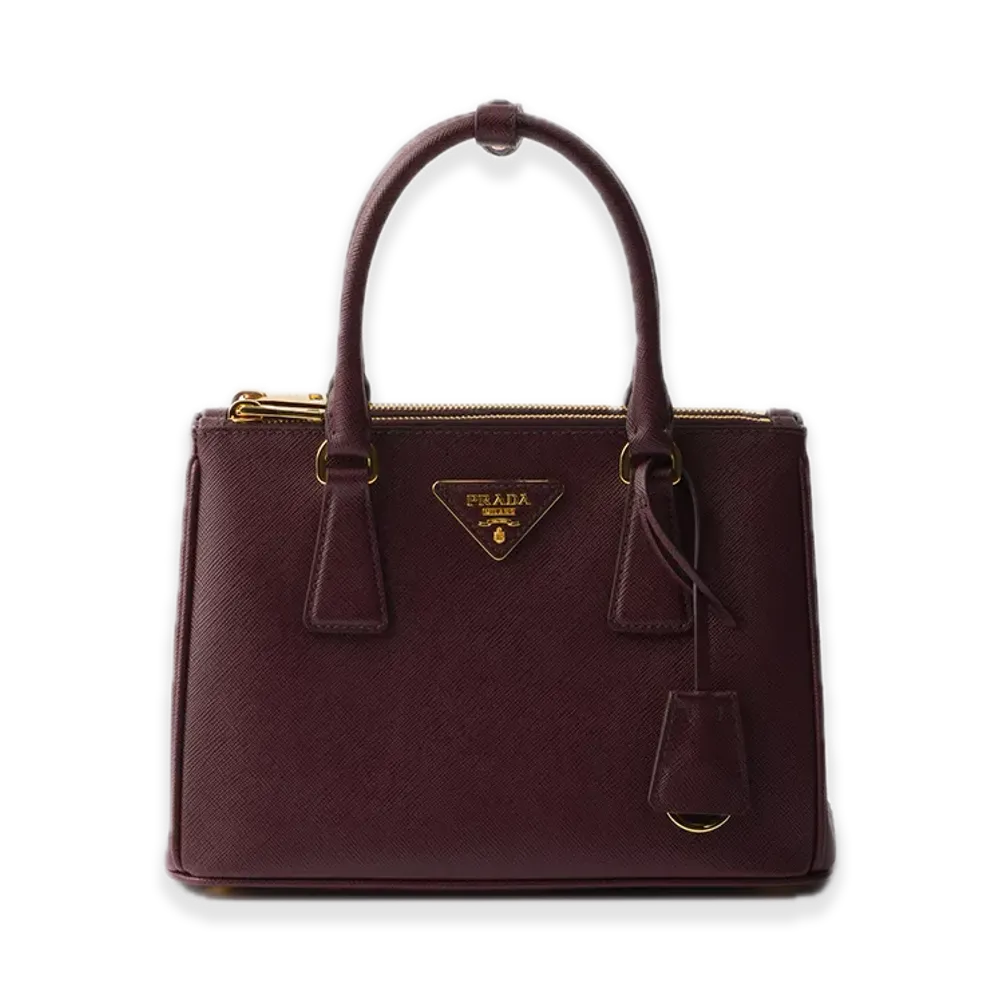PRADA Galleria Saffiano Leather Small Bag "Bordeaux"