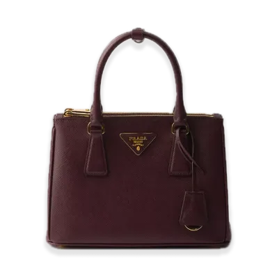 PRADA Galleria Saffiano Leather Small Bag "Bordeaux"