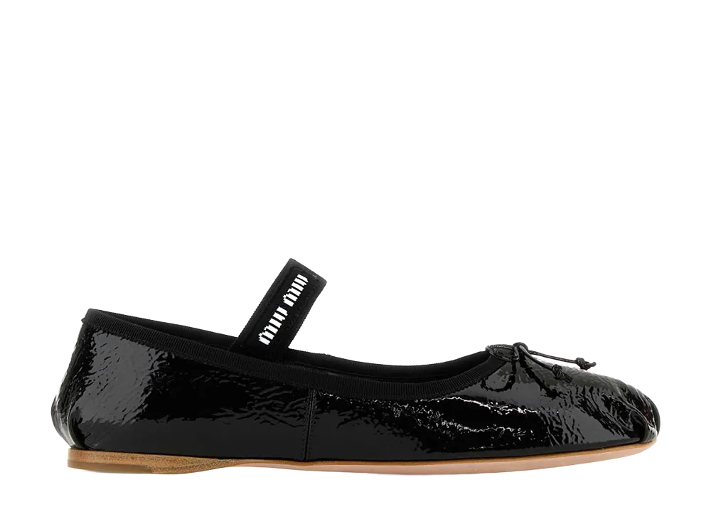 MIU MIU Women's Leather Ballerinas "Black"