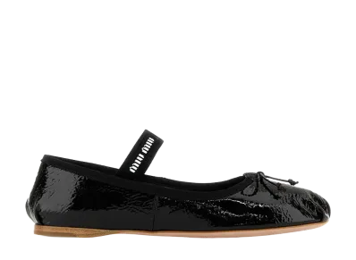MIU MIU Women's Leather Ballerinas "Black"