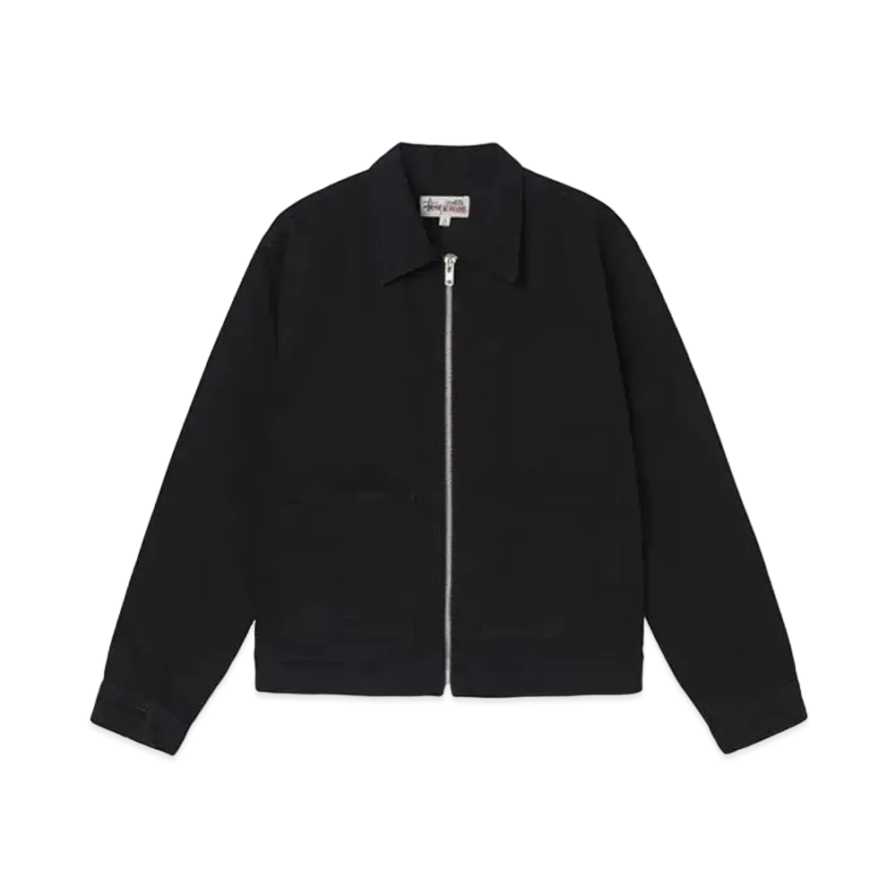 Stussy Overdyed Zip Work Jacket "Black"