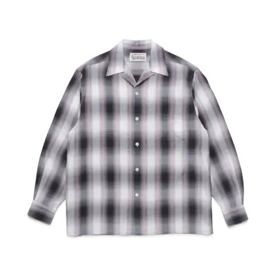WACKO MARIA CHECK OPEN COLLAR SHIRT "Pink"