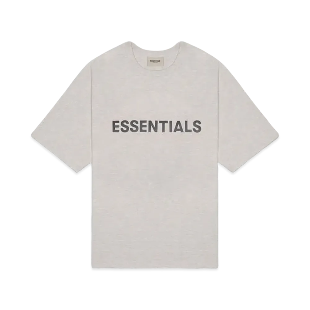 FEAR OF GOD ESSENTIALS 3D Silicon Applique Boxy T-Shirt "Heather Oatmeal"