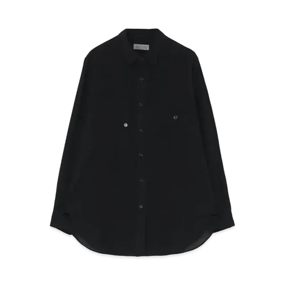 Yohji Yamamoto Cellulose Lawn A-L/R Asymmetry PK Placket B "Black"