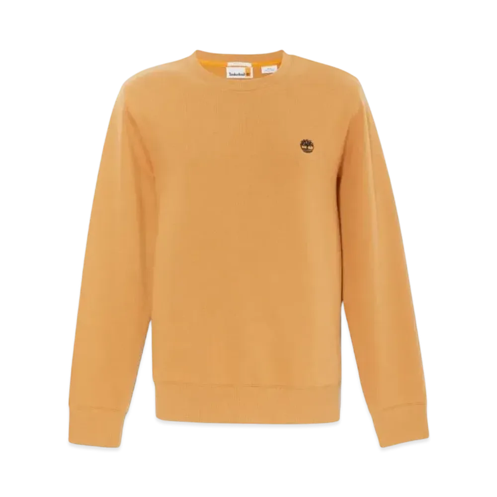 Timberland Men's Oyster River Chest Logo Brush Back Crew Neck Sweat "Wheat"