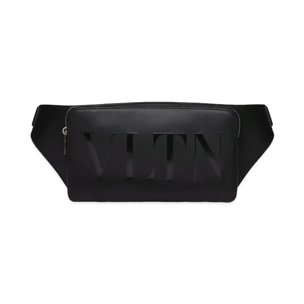 Valentino VLTN Leather Belt Bag "Black/Black"