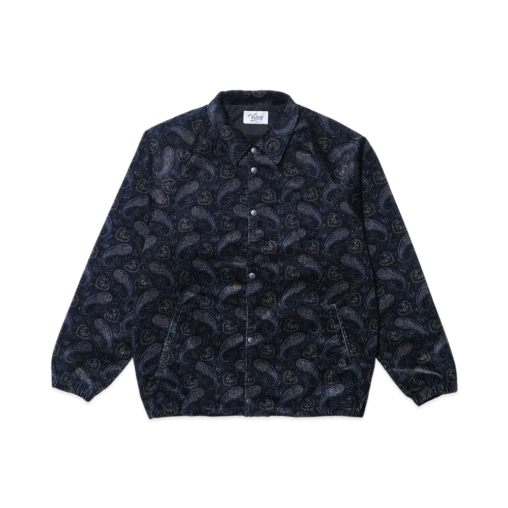 KEBOZ Paisley Corduroy Coach Jacket "Blue"