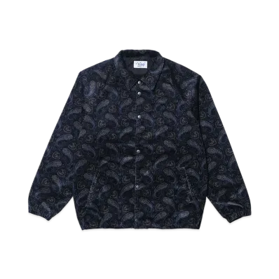 KEBOZ Paisley Corduroy Coach Jacket "Blue"