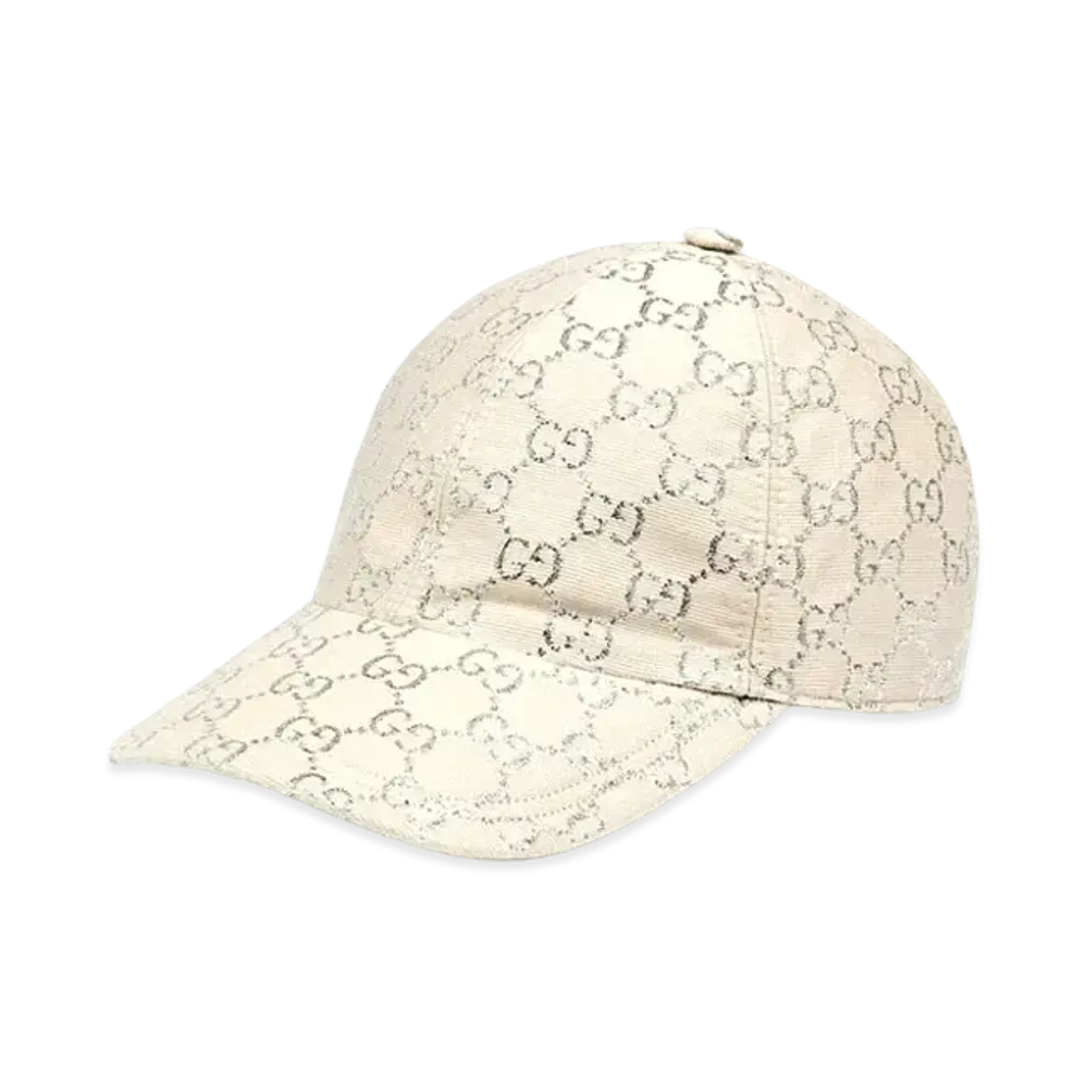 GUCCI GG Lame Baseball Hat "White/Silver"