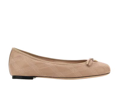 Valentino Garavani Women's Powder Pink Leather Ballerinas "Yellow"