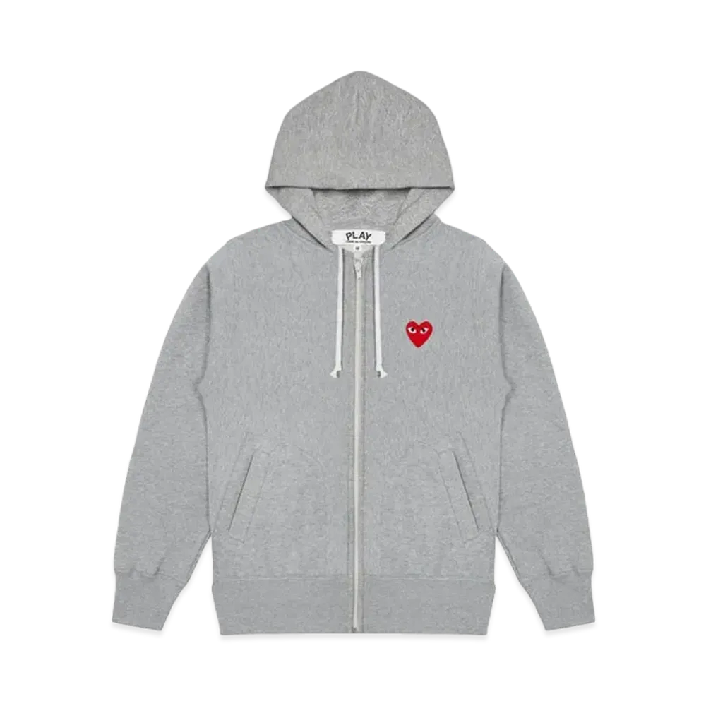 PLAY COMME des GARCONS Unisex Zip-Up Hoodie "Top Grey"