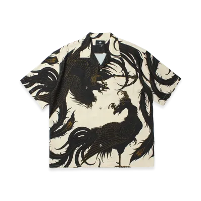 APHRODITEGANG GAKKIN x BUDSPOOL Kokuzuicho Hawaiian Shirt "White"