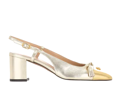 Valentino Garavani Women's Gold Leather Vlogo Signature Pumps "Gold"