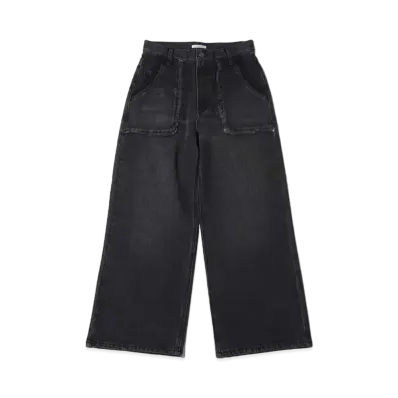 atmos pink Low-Rise Fringe Denim Pants "Black"