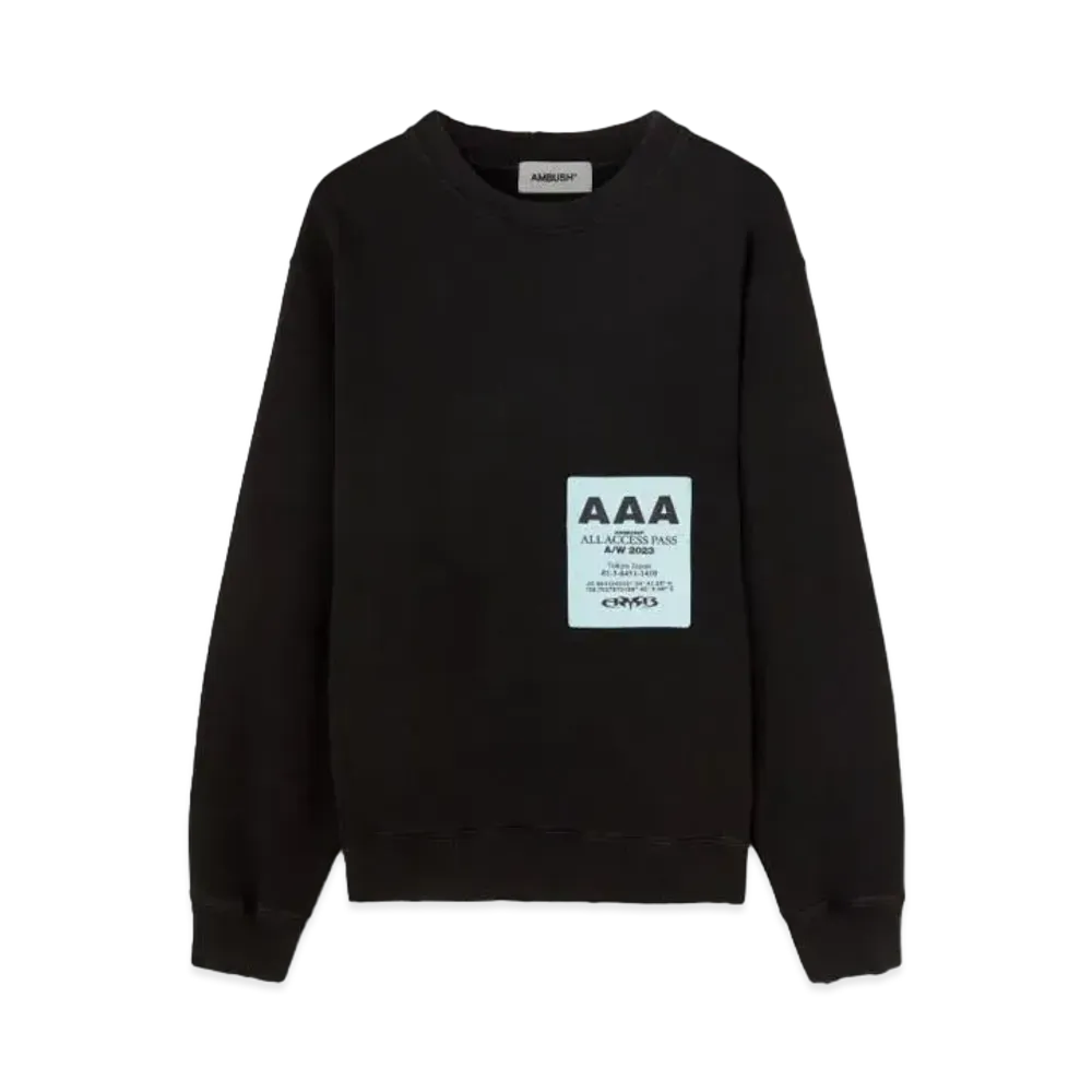 AMBUSH Pass Graphic Crewneck "Black"