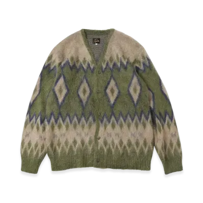 NEEDLES Diamond Mohair Cardigan "Olive"