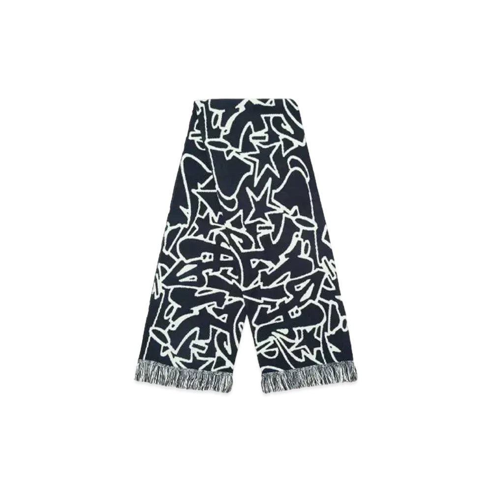 HUF Fall 24 Outlines Jacquard Scarf "Navy"