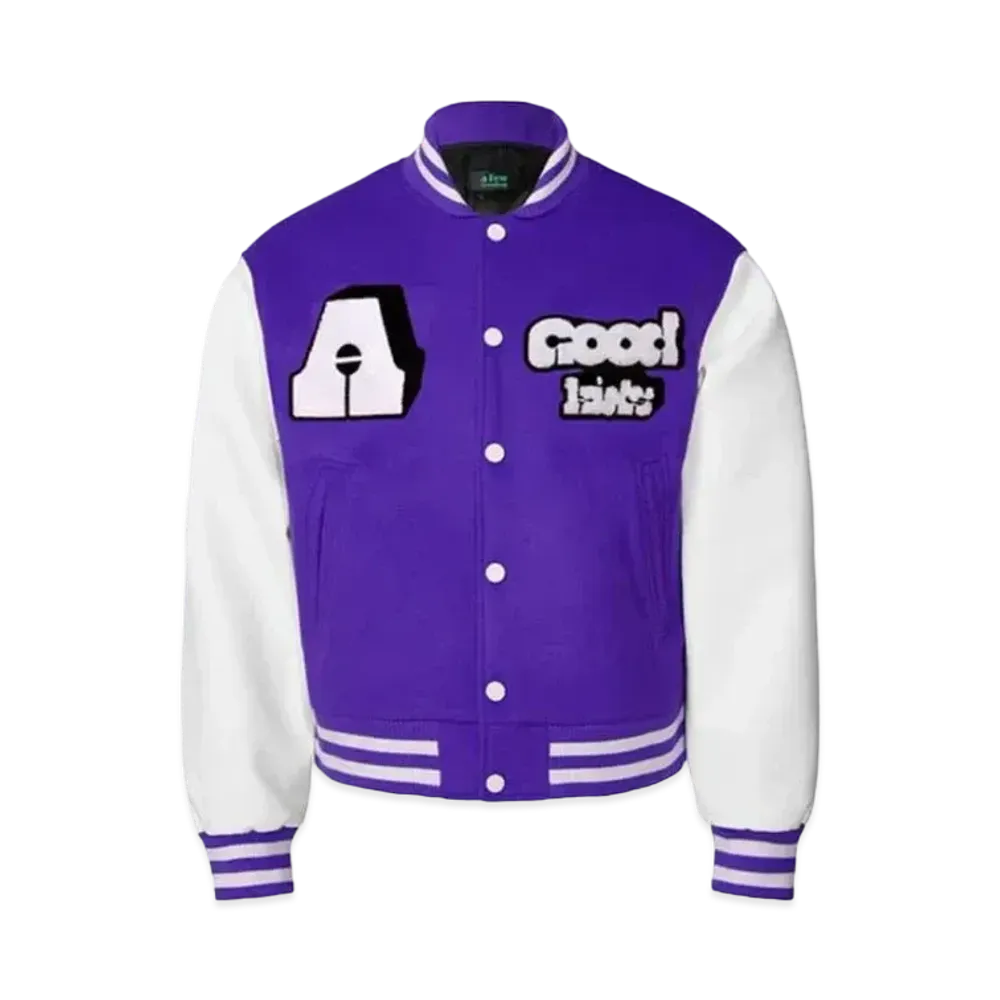 A FEW GOOD KIDS Block Logo Stadium Jacket "Purple"