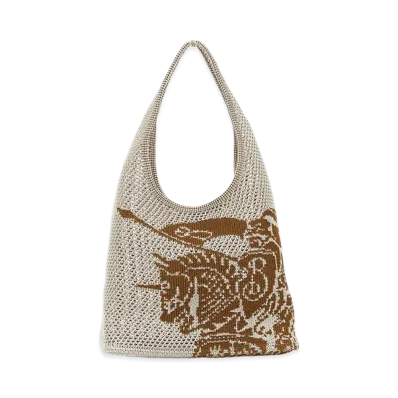 Burberry Women's Crochet Shopping Bag "Printed/White"