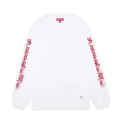 Supreme Old English L/S Top "White"