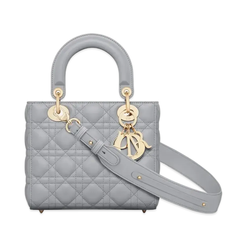 Dior Small Lady Bag My ABCDior Cannage Lambskin "Ethereal Gray"