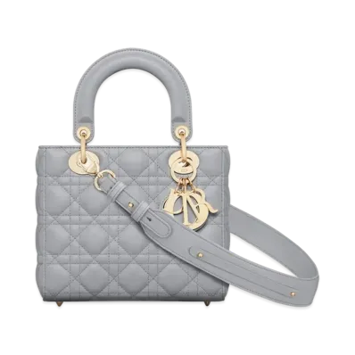 Dior Small Lady Bag My ABCDior Cannage Lambskin "Ethereal Gray"