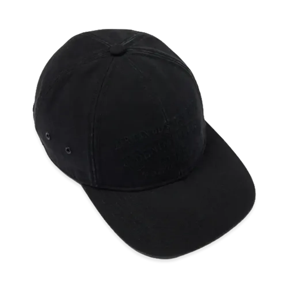DENIM TEARS Mono ADG Stamp Cap "Black"
