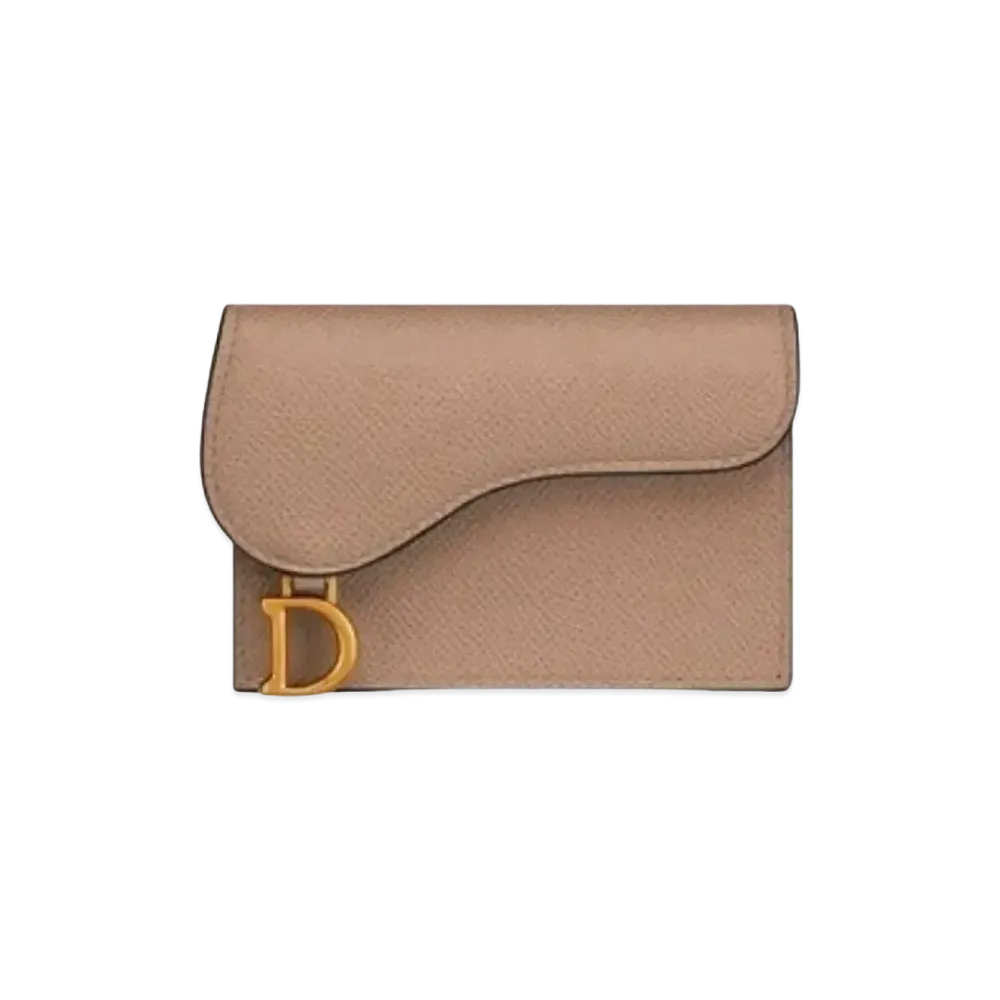 Dior Saddle Flip Card Holder "Beige"