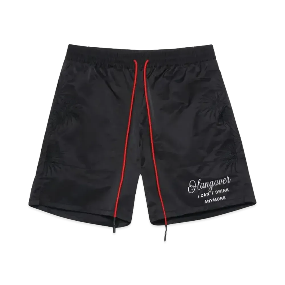 TAIN DOUBLE PUSH ALOHA SHORTS "BLACK"