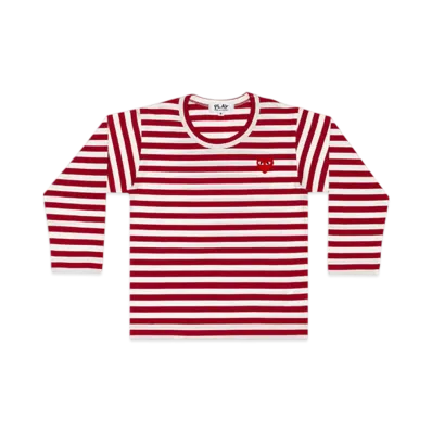 PLAY COMME des GARCONS Kids Striped T-Shirt "Red"