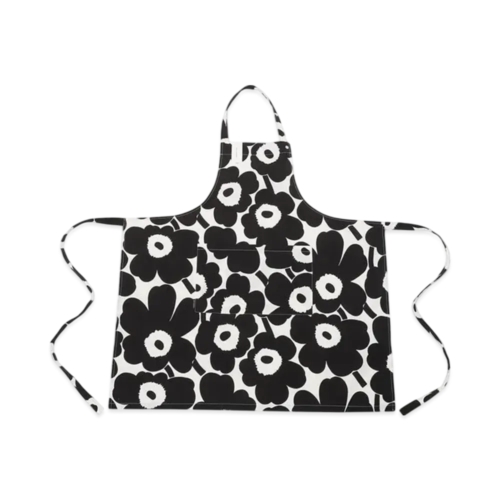Marimekko Pieni Unikko Apron "White Black"