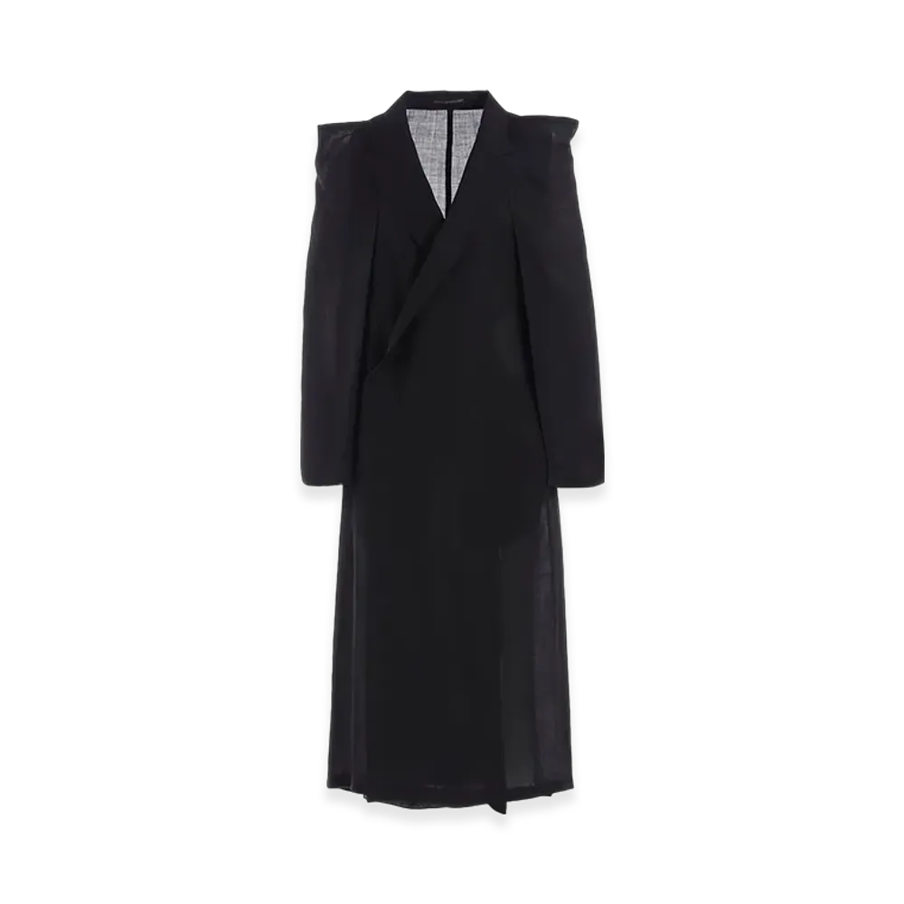 Yohji Yamamoto Twill Box Silhouette Coat "Black"