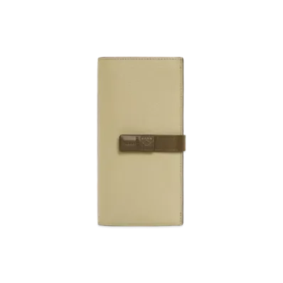 LOEWE Vertical Wallet Large Grain Calf "Laurel Green/Dark Khaki Green"