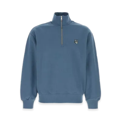 Maison Kitsune Cotton Sweatshirt "Air Force Blue/Light Blue"
