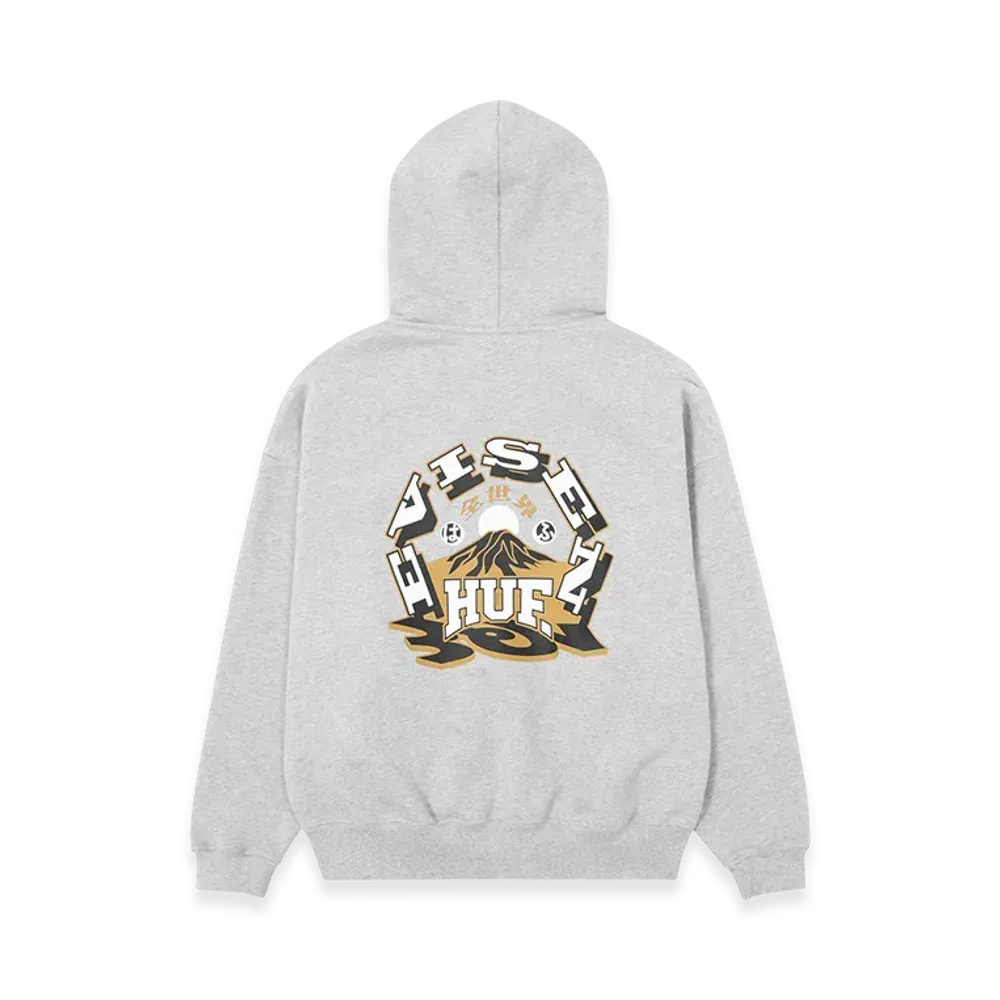 HUF x Evisen Hufuji Zip Hoodie "Heather Grey"