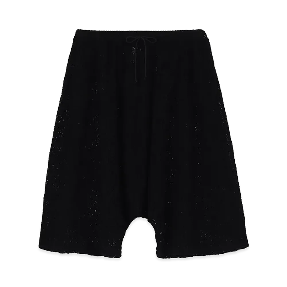 Y's Mexican Tile Pattern Knit Half Pants "Black"