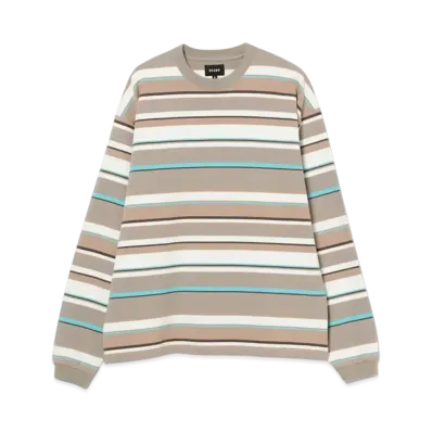 BEAMS Multi-Border Long-Sleeve Tee "Taupe"