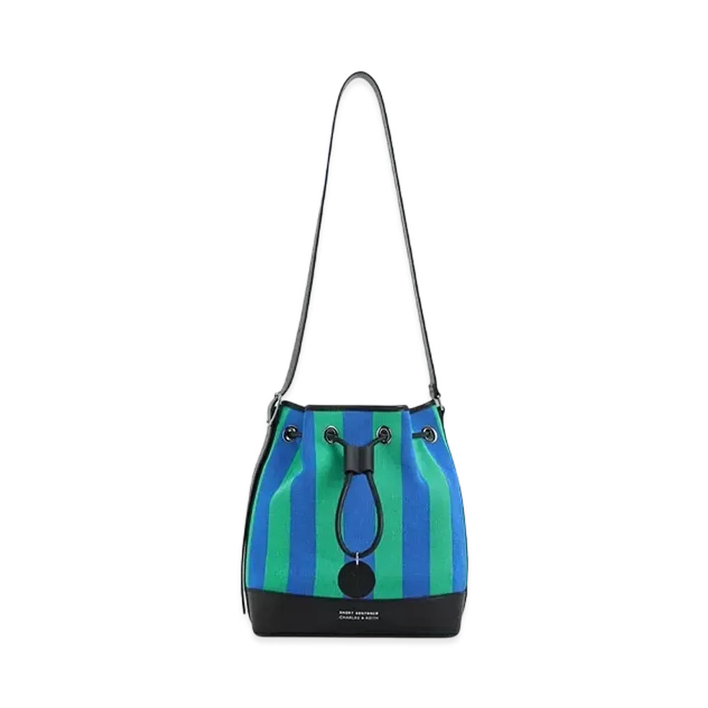 CHARLES & KEITH Sentence Stripe Bucket Bag "Multi"