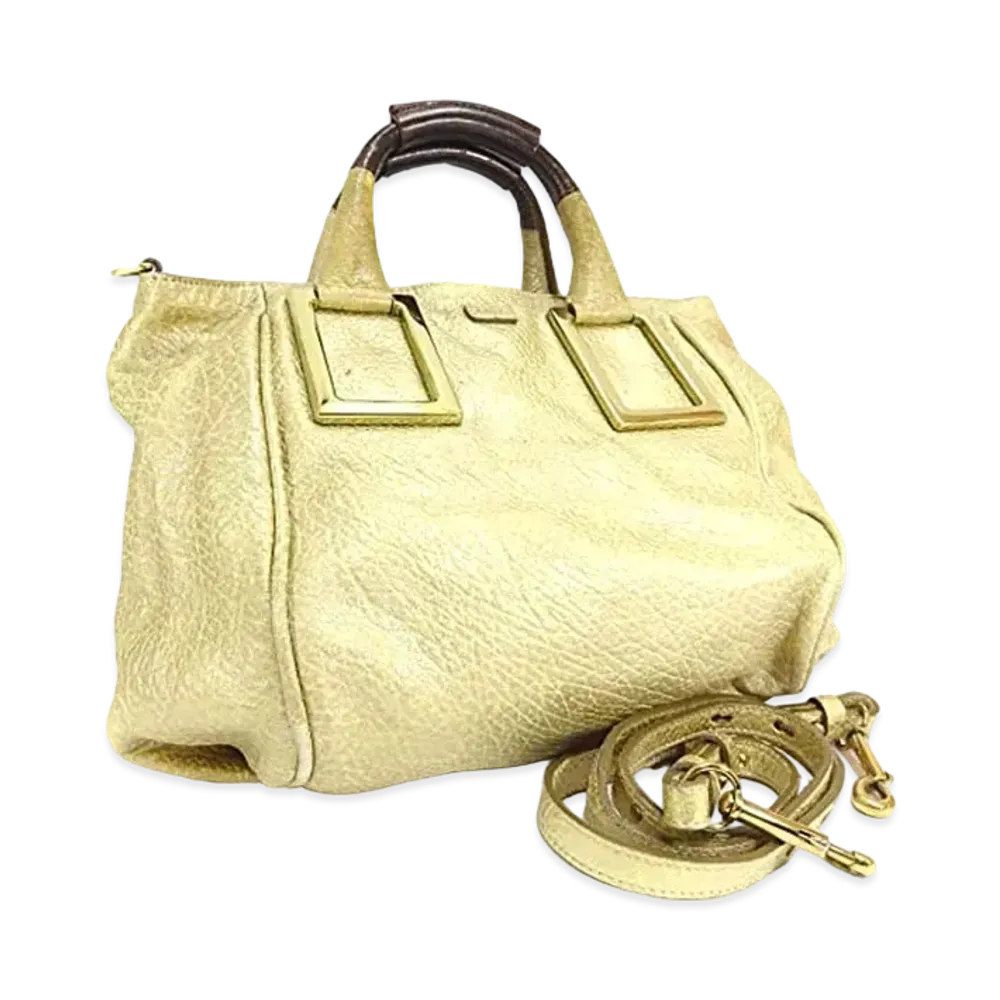 Chloe ETHEL Leather 2WAY Bag "Gold"