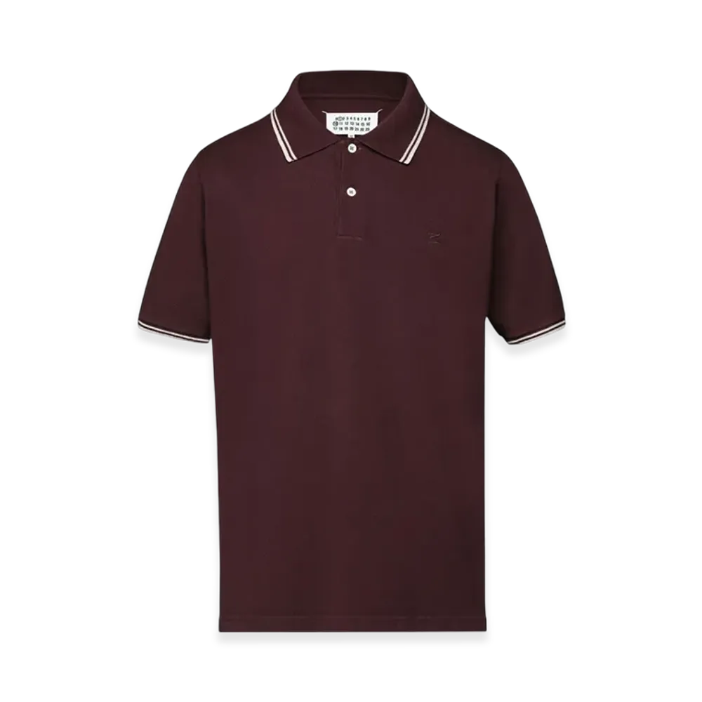 Maison Margiela Women's M Logo Piquet Polo Shirt "Bordeaux"