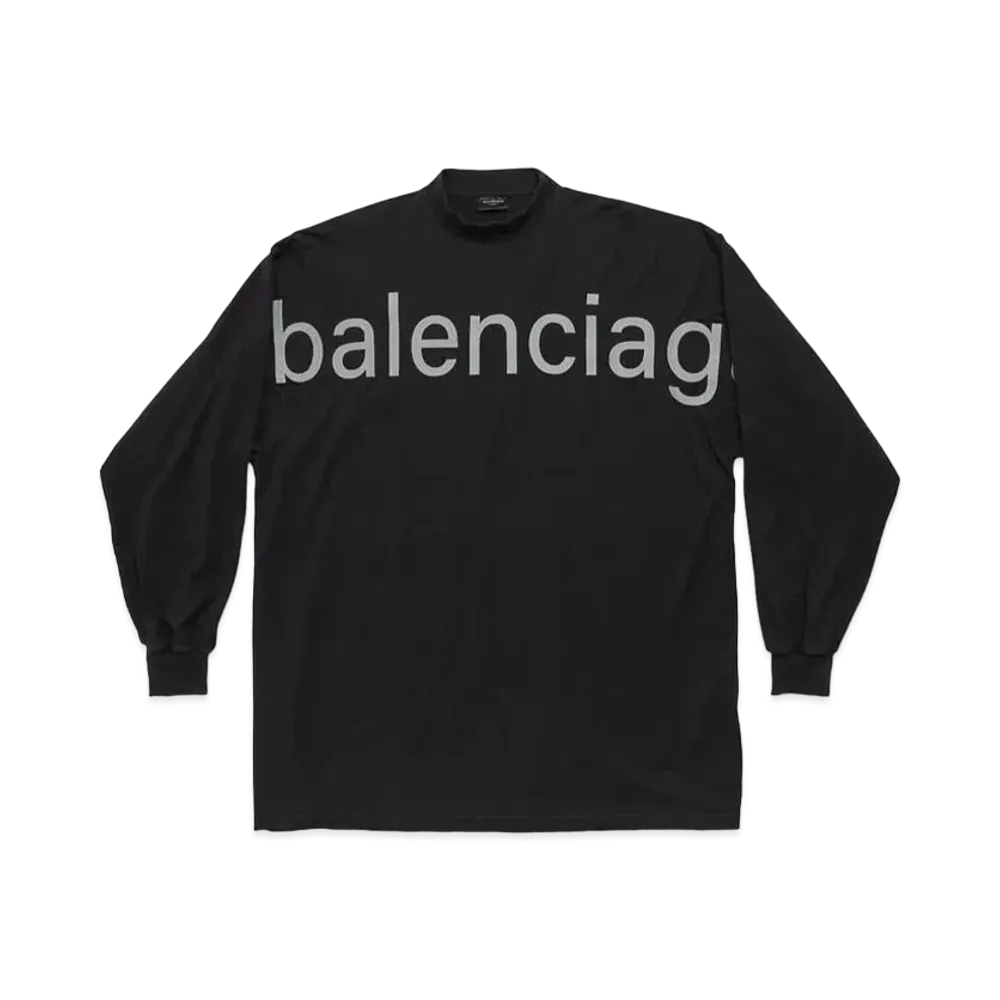 BALENCIAGA MENS Long Sleeve T-shirt Oversized "Black/Grey"