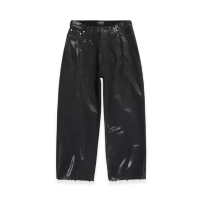 BALENCIAGA Large Baggy Jeans in Coated Soft Denim "Black"