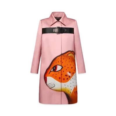 Louis Vuitton Leopard Belt Coat "Mandarine"