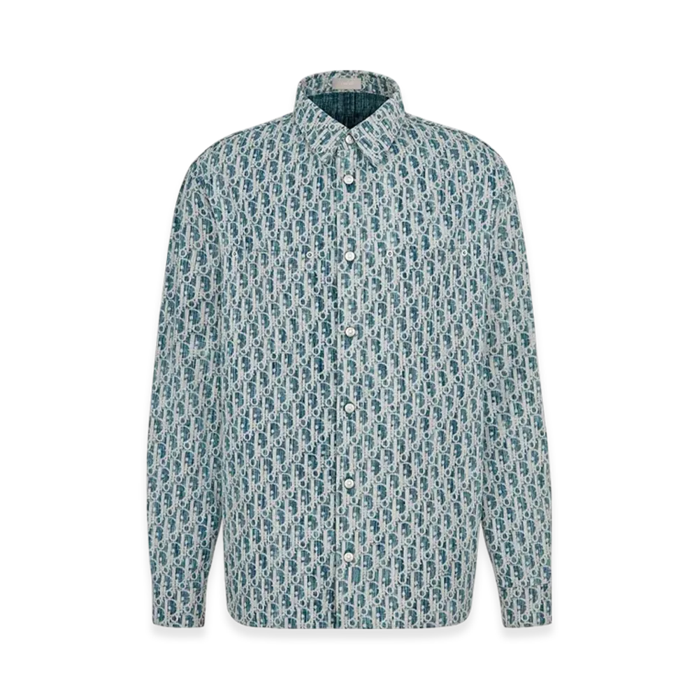 Dior Overshirt Dior Oblique Kasuri Cotton Denim "Blue/White"